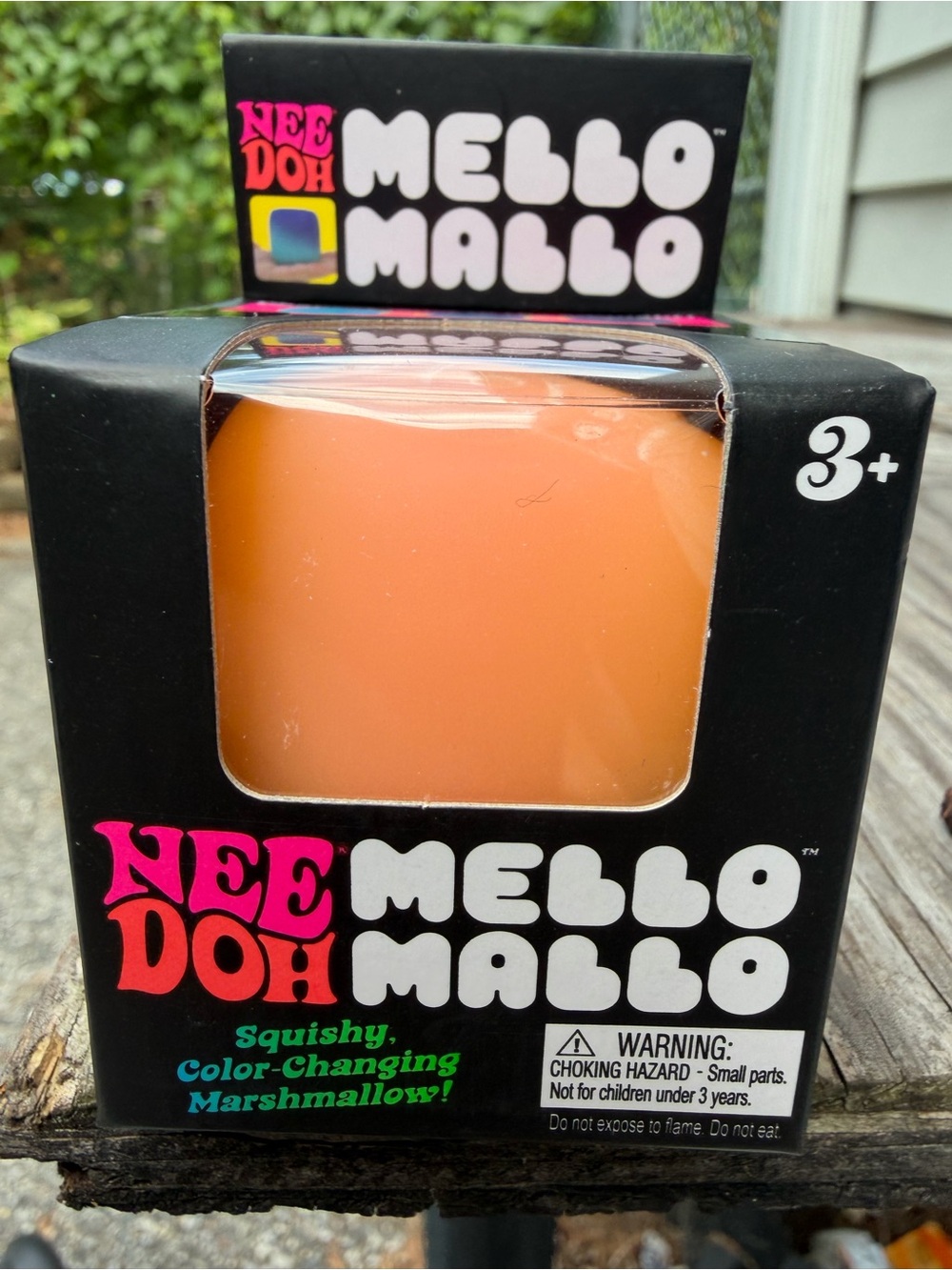 Nee-Doh Mello Mall0 Kids Squishy Marshmallow Toy - Orange